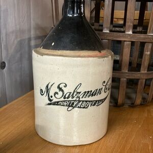 M. Salzman Co Stoneware Whiskey Jug
